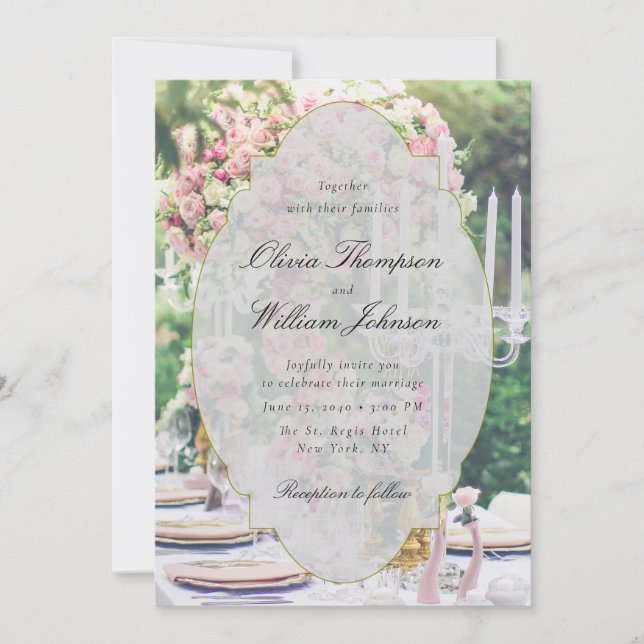 Convite Romantic Floral Garden Wedding Invitation (Frente)