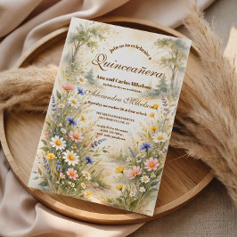 Convite Romantic Garden Bloom Quinceañera