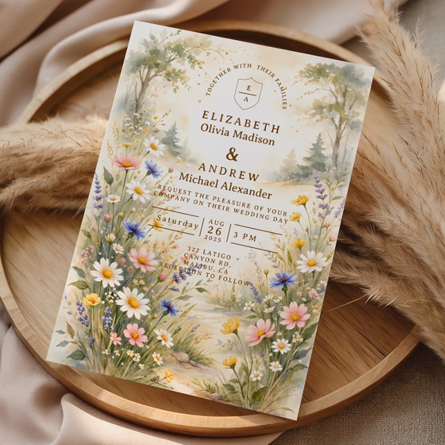 Convite Romantic Garden Wildflower Wedding (Criador carregado)