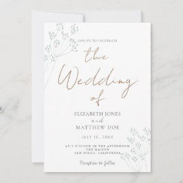 Convite Romantic Greenery Wedding Invitation