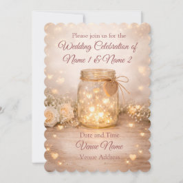 Convite Romantic Mason Jar Wedding Invitation