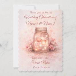Convite Romantic Mason Jar Wedding Invitation