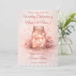 Convite Romantic Mason Jar Wedding Invitation