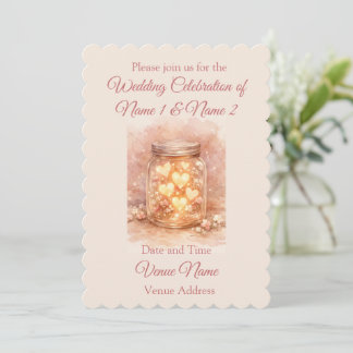 Convite Romantic Mason Jar Wedding Invitation
