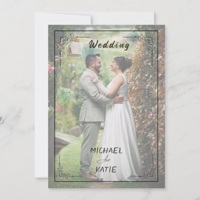 Convite Romantic Minimalist Wedding | Clean Lines & White  (Frente)