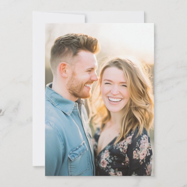 Convite Romantic Navy Floral Photo (Frente)