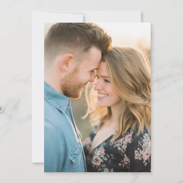 Convite Romantic Navy Floral Photo (Frente)