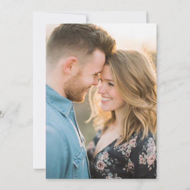 Convite Romantic Navy Floral Photo (Frente)