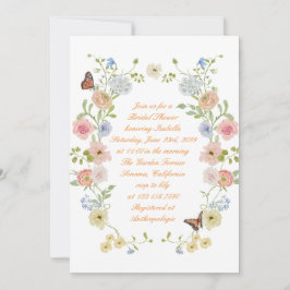 Convite Romantic Pastel Floral Bridal Shower Invitation