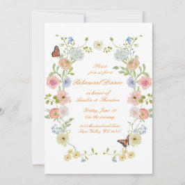 Convite Romantic Pastel Floral Rehearsal Dinner Invite