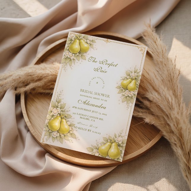 Convite Romantic Pear Garden Bridal Shower (Criador carregado)