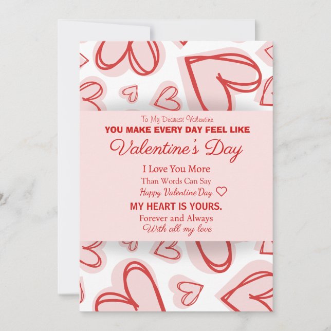 Convite Romantic Personalized Valentine's Day Card  (Frente)