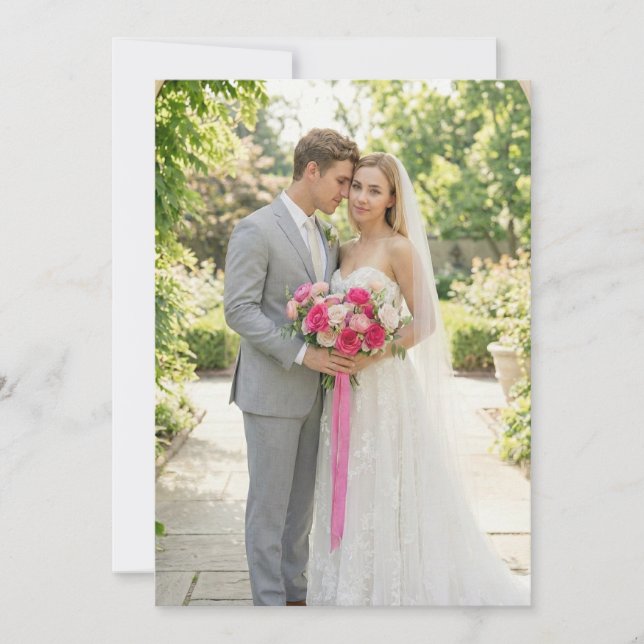 Convite Romantic Pink Garden Photo (Frente)