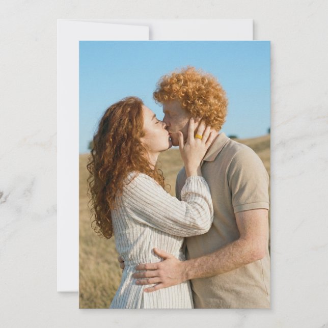 Convite Romantic Red and Beige Photo (Frente)