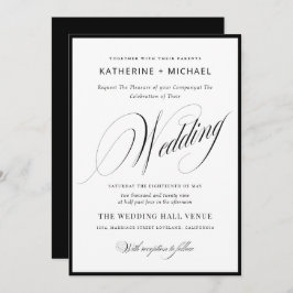 Convite Romantic Script Calligraphy Simple & Chic Wedding