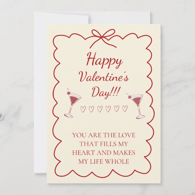 Convite Romantic Valentine’s Day Card (Frente)