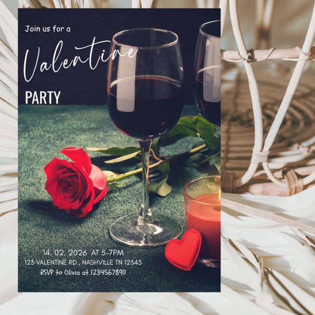 Convite Romantic Valentine’s Day Party (Criador carregado)