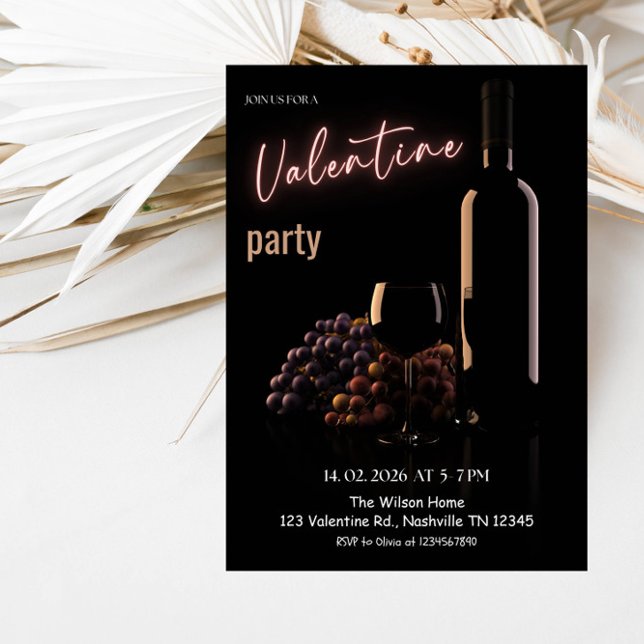 Convite Romantic Valentine’s Day Party (Criador carregado)