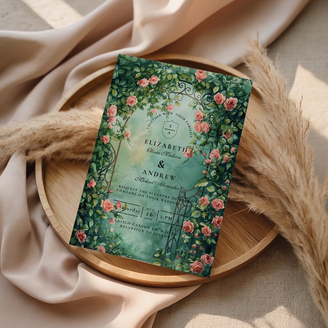 Convite Romantic Vintage Rose Gate (Criador carregado)