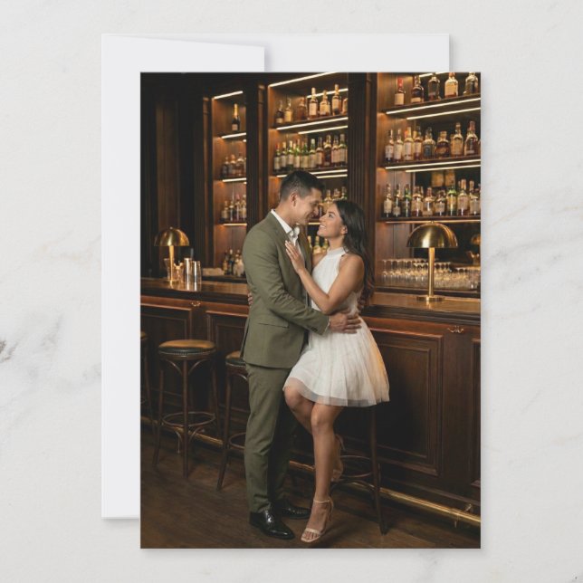 Convite Romantic Warm Brown Photo (Frente)