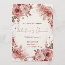 Convite Romantic Watercolor Valentine’s Brunch Invitation