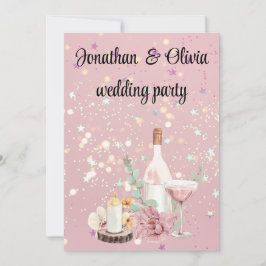 Convite Romantic wedding flowers blooming garden