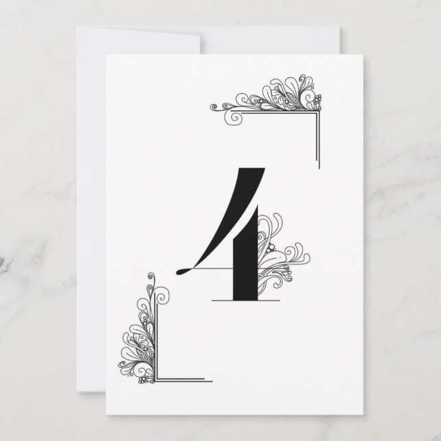 Convite Romantic Wedding table number card (Frente)