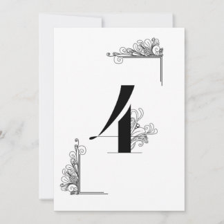 Convite Romantic Wedding table number card