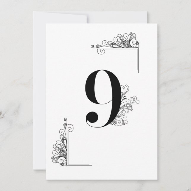 Convite Romantic Wedding table number card (Frente)
