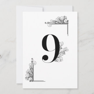 Convite Romantic Wedding table number card