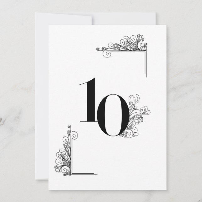Convite Romantic Wedding table number card (Frente)