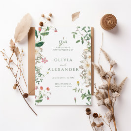 Convite Romantic Wildflower Botanical Wedding Invitation