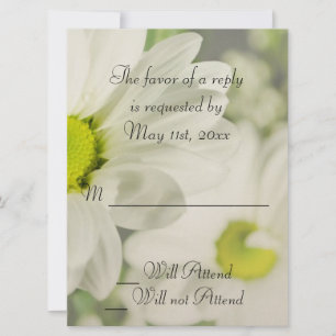 Convite Romântica Amor Floral Brilhante Resposta Nupcial