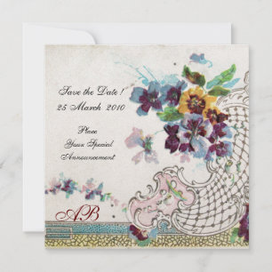 Convite ROMÂNTICA Amores-perfeitos de casamento Floral Azu