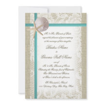 Romântica Beach Burlap e Lace Aqua