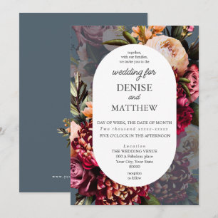 Convite Romântica Chrysanthemum na Meia-Noite de Casamento