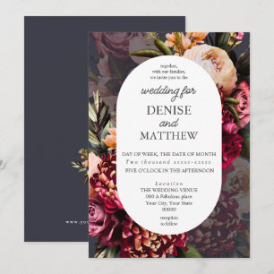 Convite Romântica Chrysanthemum no Casamento Noturno Polar
