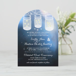Convite Romântica Firefly Mason Jar Wedding