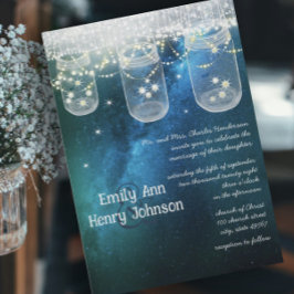 Convite Romântica Firefly Mason Jar Wedding