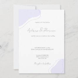 Convite Romântica Lilac Wedding Modern Blob Art Foto