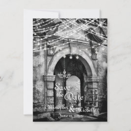 Convite Romântica Luzes Gótico Archway Casamento Salve a D
