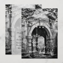 Convite Romântica Luzes Gótico Archway Casamento Salve a D