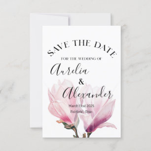 Convite Romântica Magnolia Watercolor Casamento Salva a Da