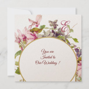 Convite ROMANTİCA MONOGRAMA, CICLAMENTAS DE PINCO, Foral