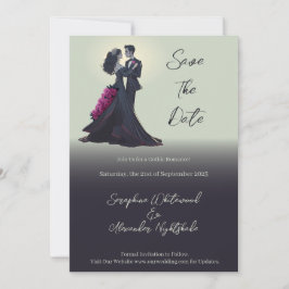 Convite Romântica Os Amantes Góticos Mínimos Salvem a Data