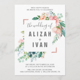 Convite Romântica Peony Flói O Casamento De