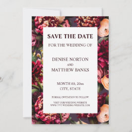 Convite Romântico Chrysanthemum na Meia-Noite - Data de Sa