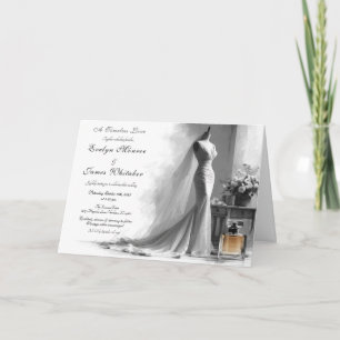 Convite Romântico de Casamento de Bridal de Vintag