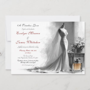 Convite Romântico de Casamento de Bridal de Vintag