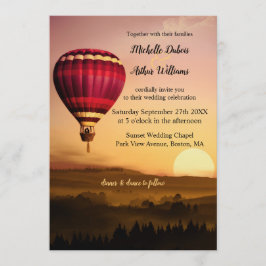 Convite romântico do casamento do por do sol do